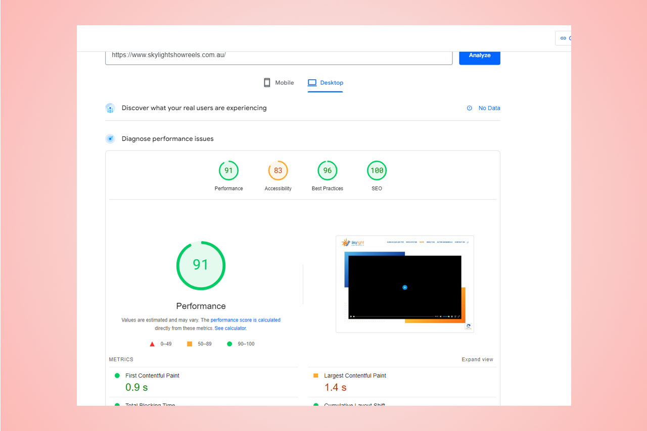 page speed insights